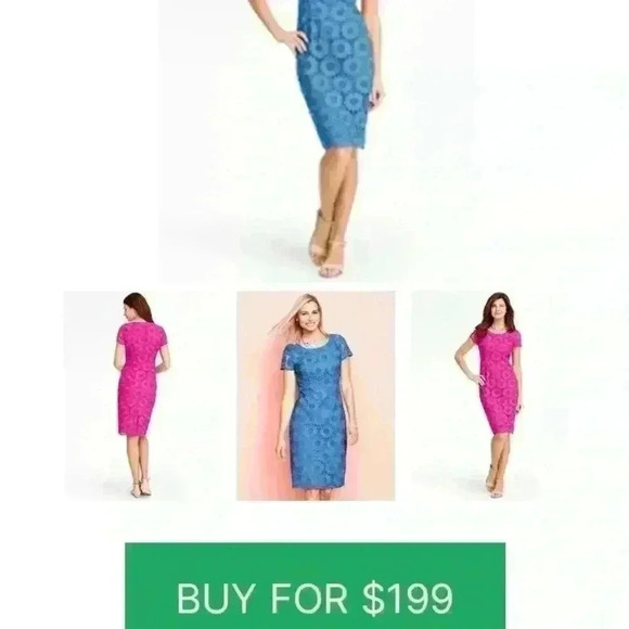 Talbots Women’s Sunflower Lace Sheath Midi size 6P new without tags NWOT - Picture 3 of 12